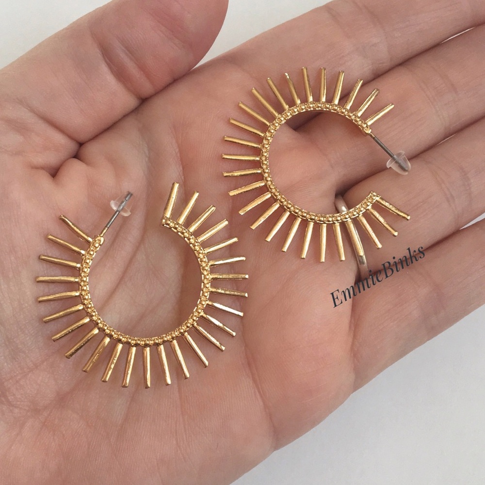 ✨3for$38  New Vici Ray Of Light Sunburst Hoop Earrings